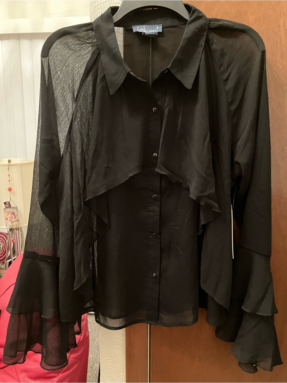 Lush & Gray Black gothic, romantic top NWT